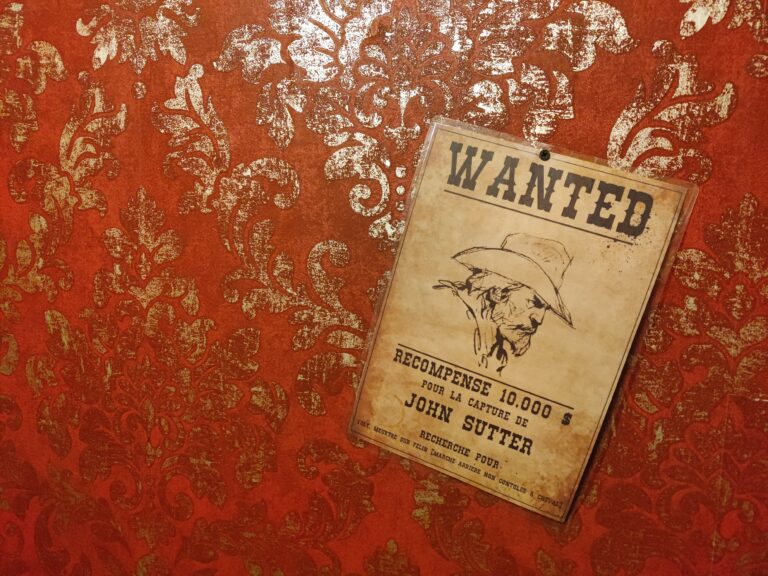 une affiche Wanted sur une vieille tapisserie de saloon